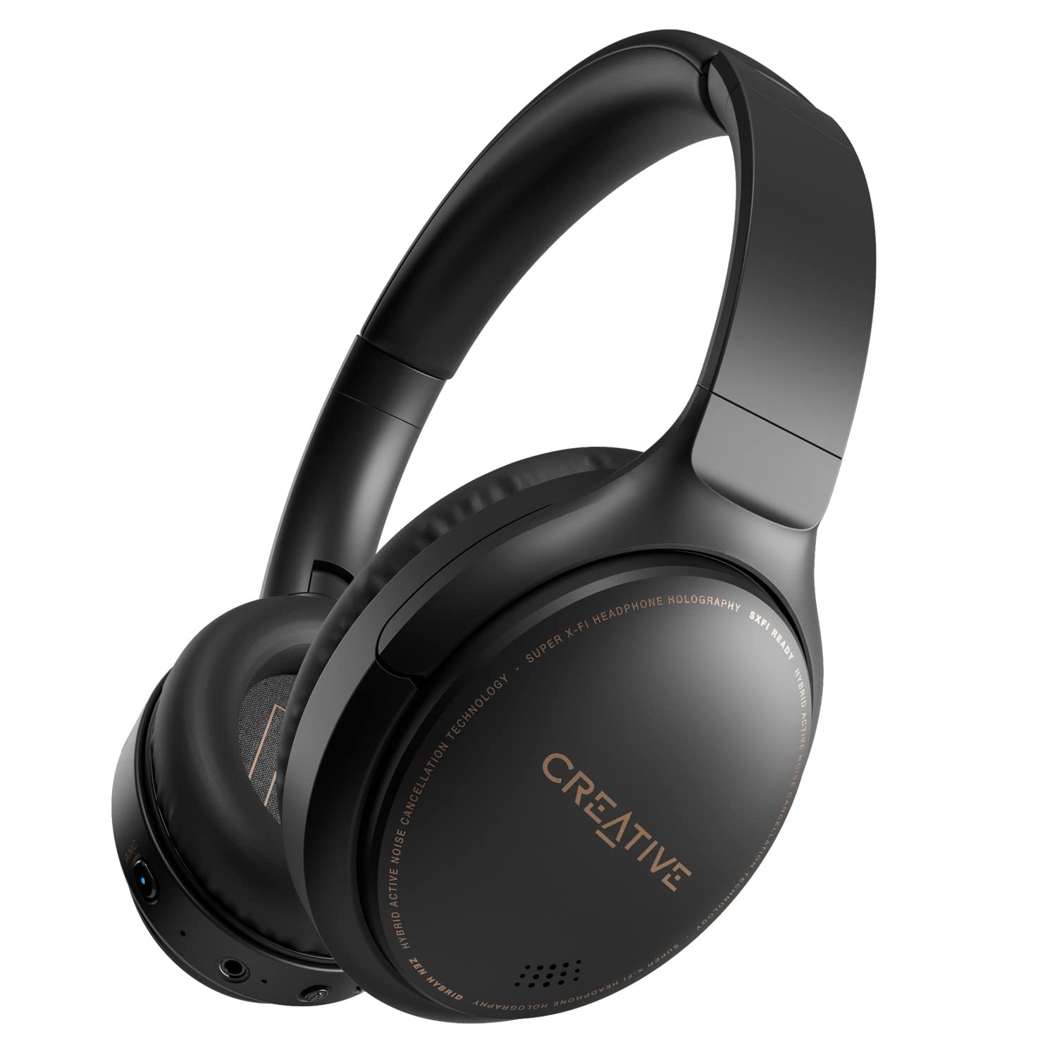 Creative Zen Hybrid Wireless Over-Ear Headphones with Hybrid Active Noise Cancellation & Ambient Mode - 27H Playtime (ANC On), Bluetooth 5.0, AAC, Built-in Mic - Perfect for Travel, Work & Music Lovers (Black)