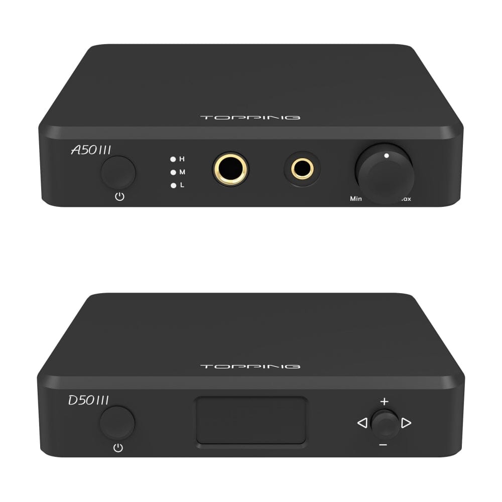 TOPPING A50III Headphone Amplifier & D50III DAC Combo with RCA/TRS Cables - High Fidelity Audio System for Home Studio, Gaming & Music Listening