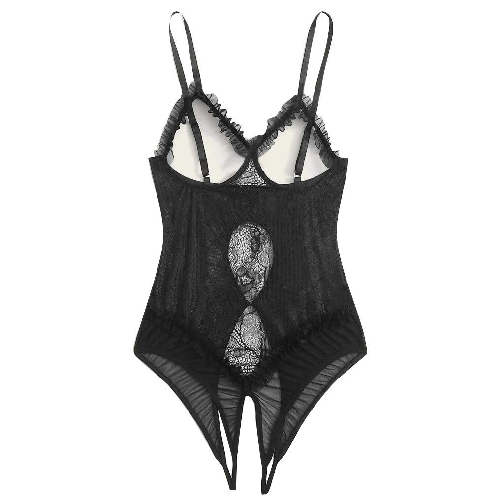 Sexy Lace Teddy Bodysuit for Women - Plus Size Lingerie Sleepwear & Jumpsuit for Romantic Nights (Black, Small) | Perfect for Valentine's Day, Honeymoon & Boudoir Photography