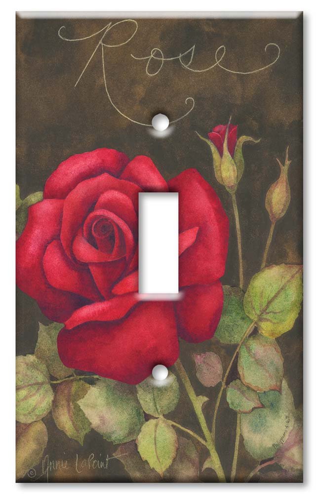 Decorative Rose Switch Plate Cover - Single Toggle Light Switch Plate - Elegant Floral Wall Plate for Home Decor | Perfect for Living Room, Bedroom & Bathroom
