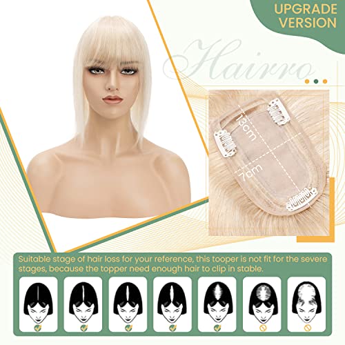 Clip in Human Hair Topper with Silk Base - Natural Looking Hairpiece for Thinning Hair - Perfect for Daily Wear, Special Occasions & Styling