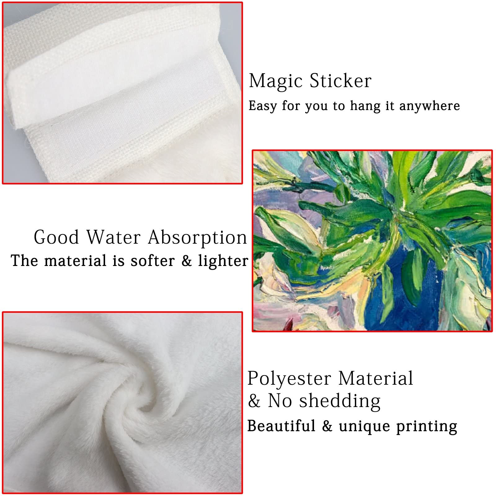 Premium Microfiber Kitchen Towels Set of 2 - Ultra Soft & Absorbent Hand Towels for Kitchen, Bathroom, Sink, Laundry Room & RV - Elegant White Lily Design - Perfect for Cooking, Cleaning & Home Decor