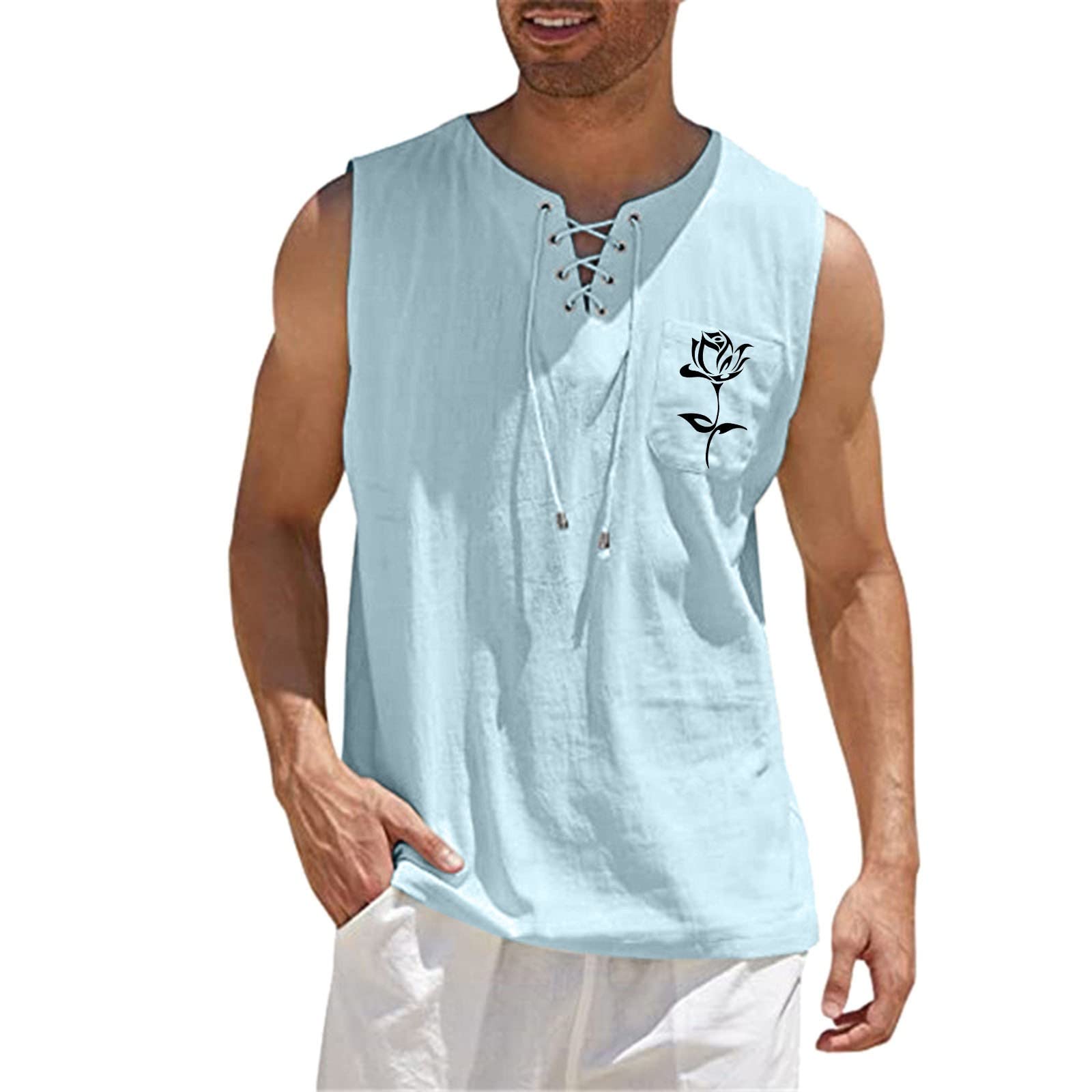 Men's Graphic Tank Tops - Sleeveless Undershirts & Zippered Hoodies for Gym, Summer & Casual Wear | Breathable Workout Shirts for Men