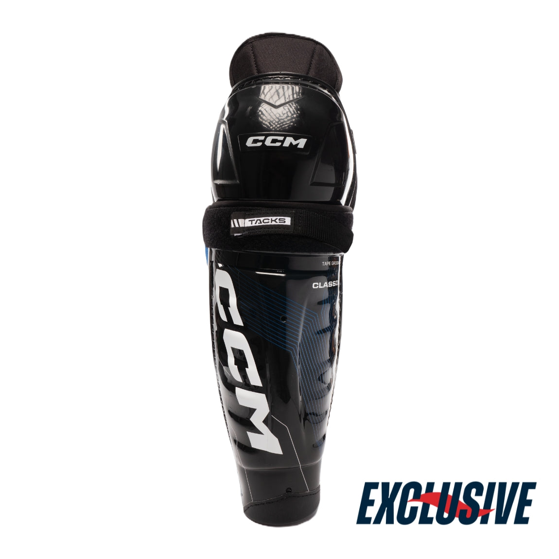 CCM Tacks Classic Hockey Shin Guards (2024) - Youth Size for Ice Hockey Players - Perfect for Junior Hockey Training & Games