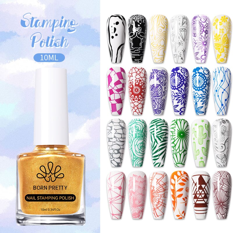BORN PRETTY 10ml Nail Stamping Polish - Long Lasting, High Pigment Nail Art Polish for Professional Salon & DIY Home Manicure - Perfect for Nail Art Designs, Special Occasions & Gift Giving