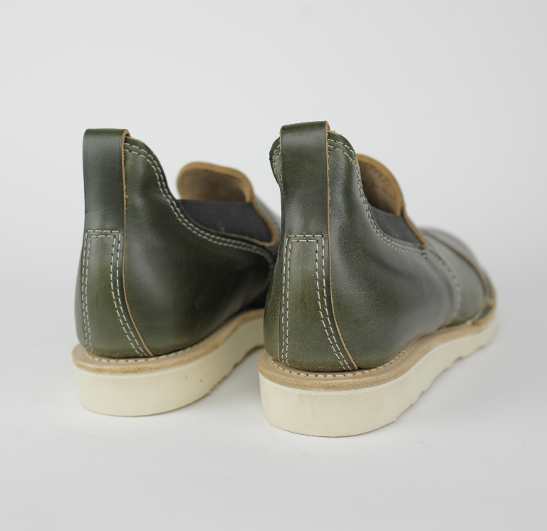 Wesco Boots X The Shop Romeo Olive Horween CXL Leather Work Boots - Durable & Stylish for Outdoor Work, Hiking & Casual Wear