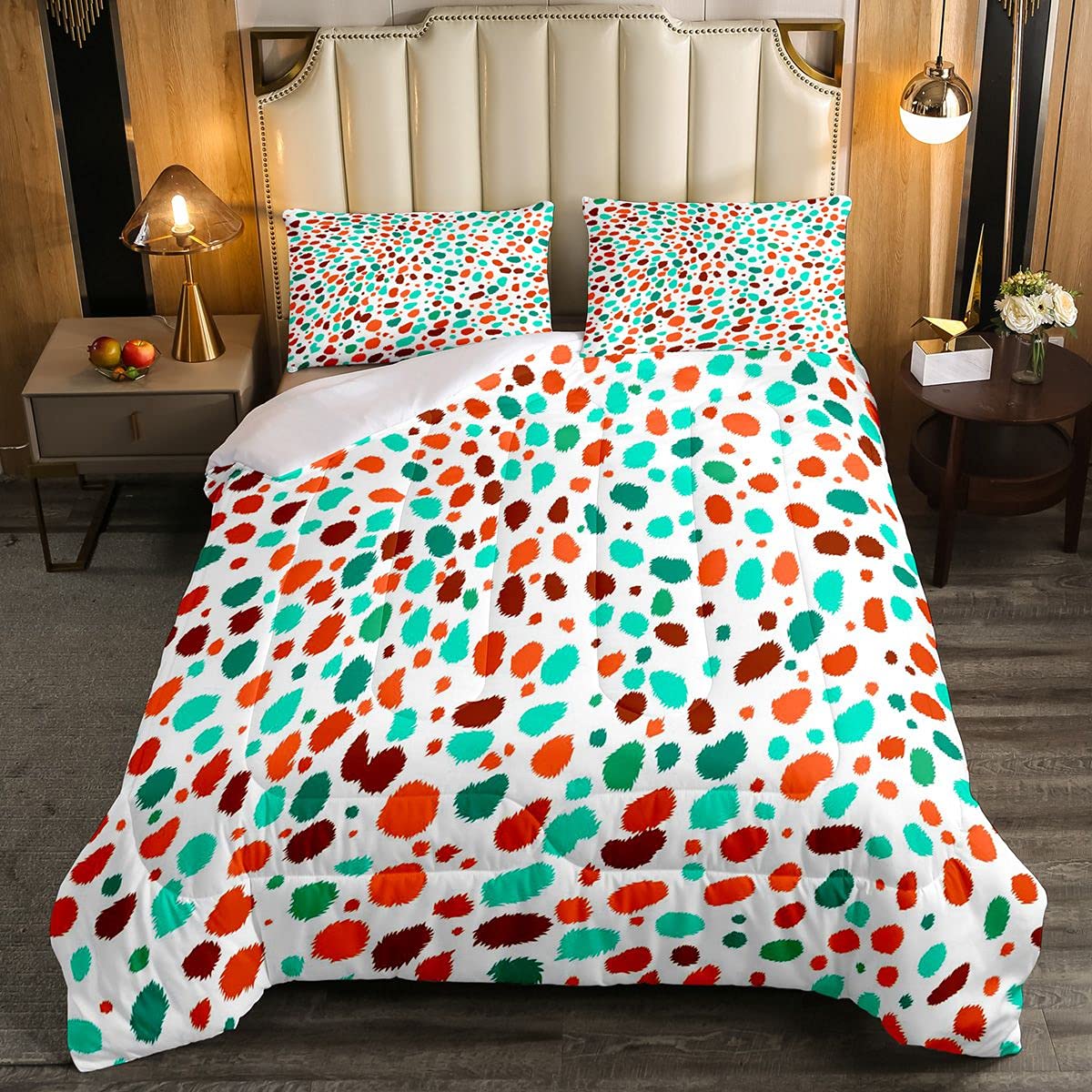 Feelyou Leopard Print Comforter Set - Soft Microfiber Animal Print Bedding for Kids & Teens - Queen Size Duvet Cover Set with Pillowcases - Vibrant Jungle Theme Room Decor for Boys & Girls Bedrooms