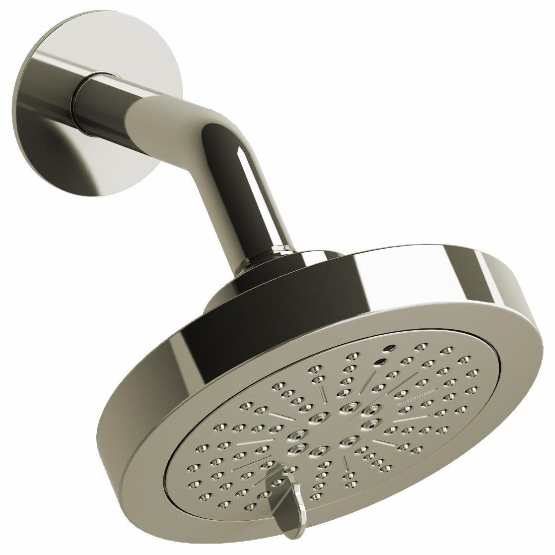 6-Function Round Showerhead with Adjustable Arm - Polished Nickel Finish 366PN RIOBEL | Modern Bathroom Upgrade for Spa-Like Shower Experience