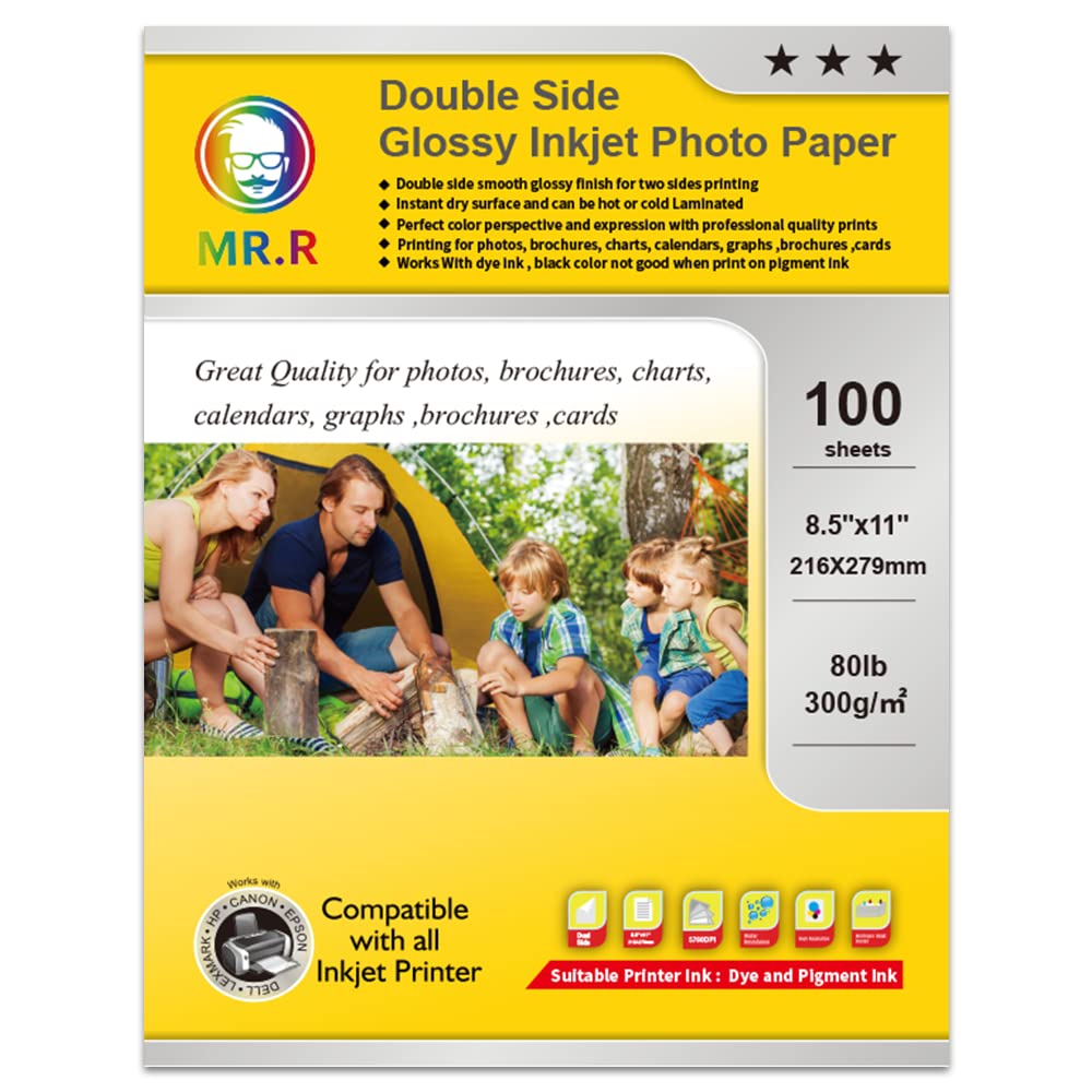 MR.R Double-Sided Glossy Inkjet Photo Paper - 8.5
