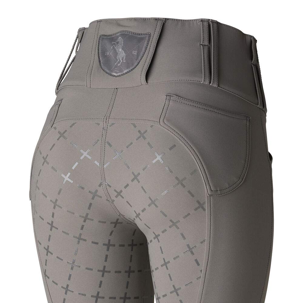 HORZE Desiree Women's Silicone Full Seat Breeches with Belt Loops - Comfortable Equestrian Riding Pants for Horseback Riding & Training