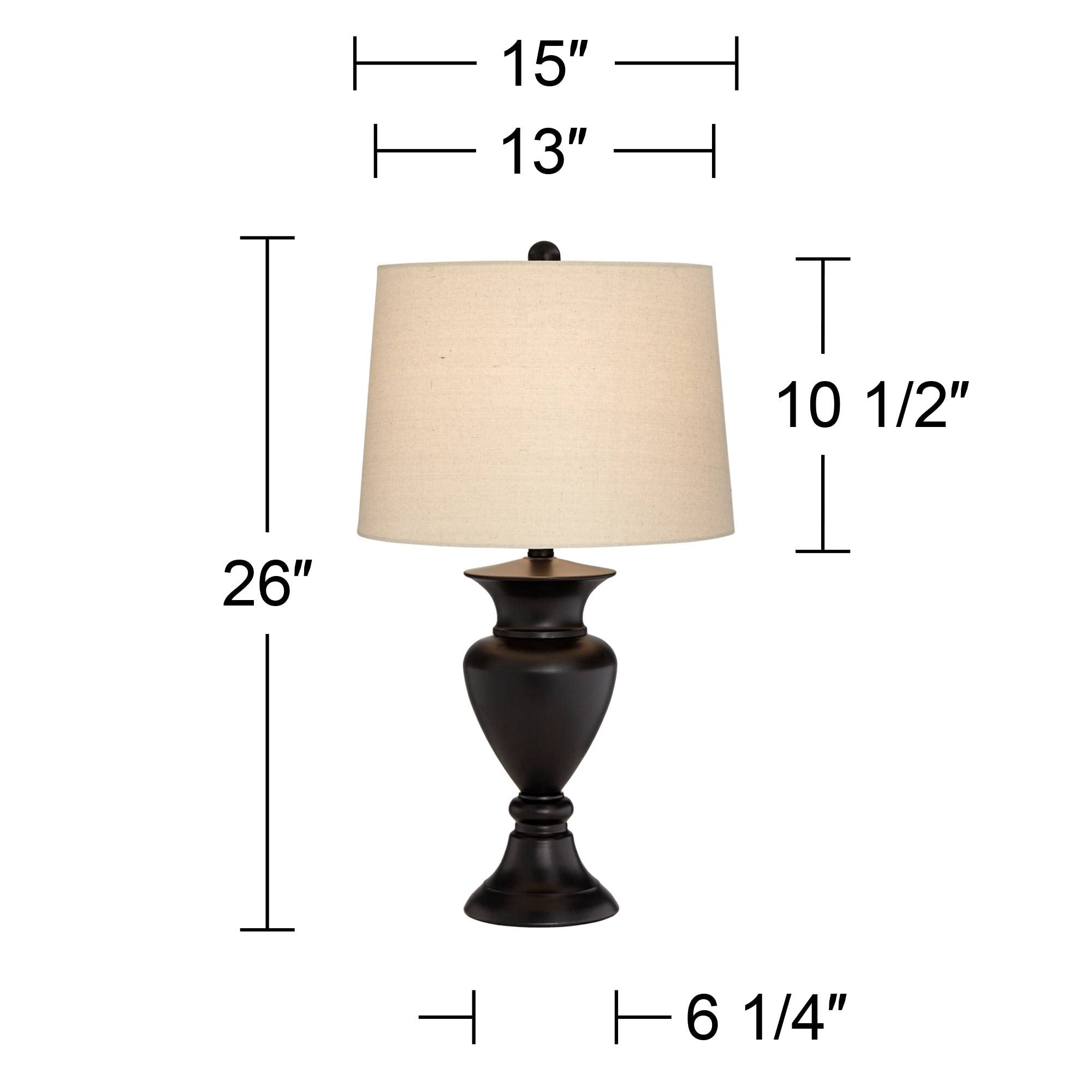 Regency Hill Traditional Table Lamps Set of 2 - 26