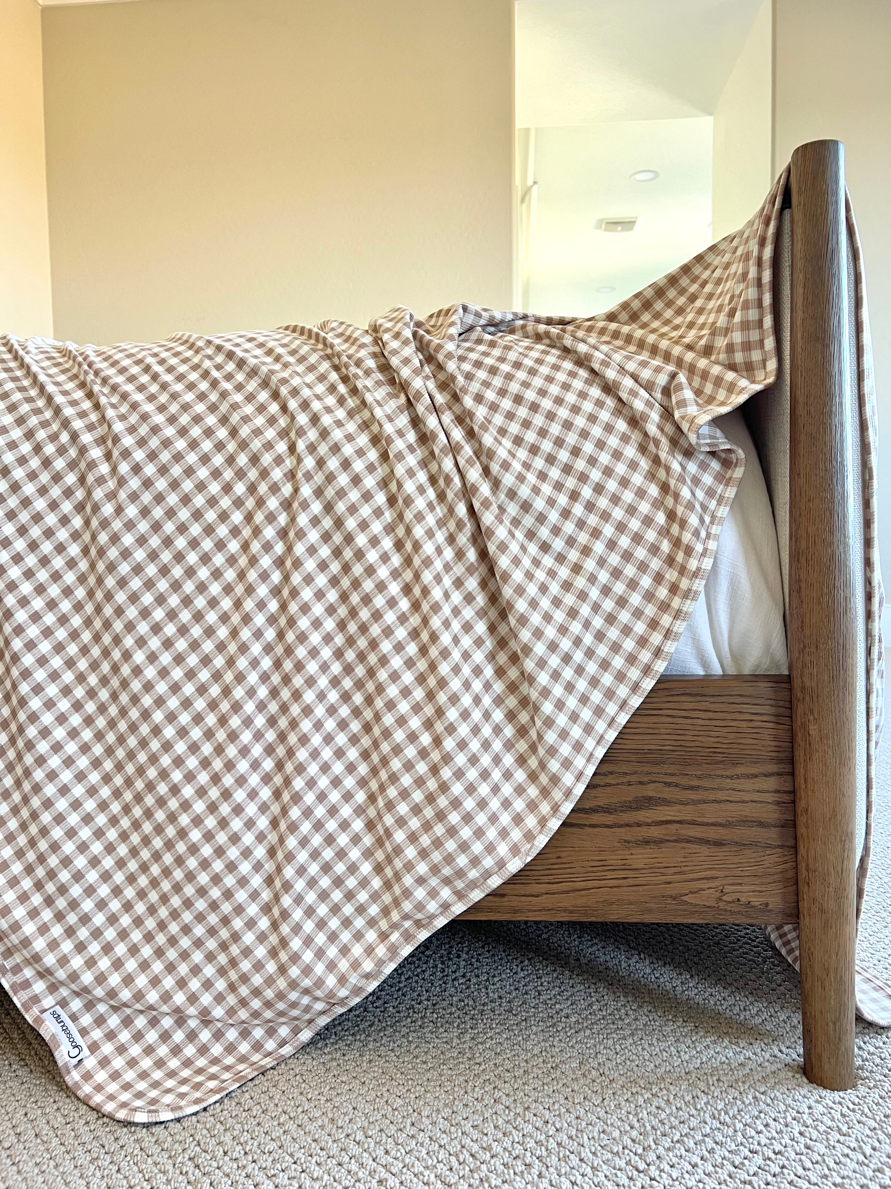 Taupe Ivory Gingham Fabric - Soft Cotton Checkered Material for DIY Crafts, Home Decor & Fashion Sewing Projects | Perfect for Curtains, Tablecloths, Dresses & More
