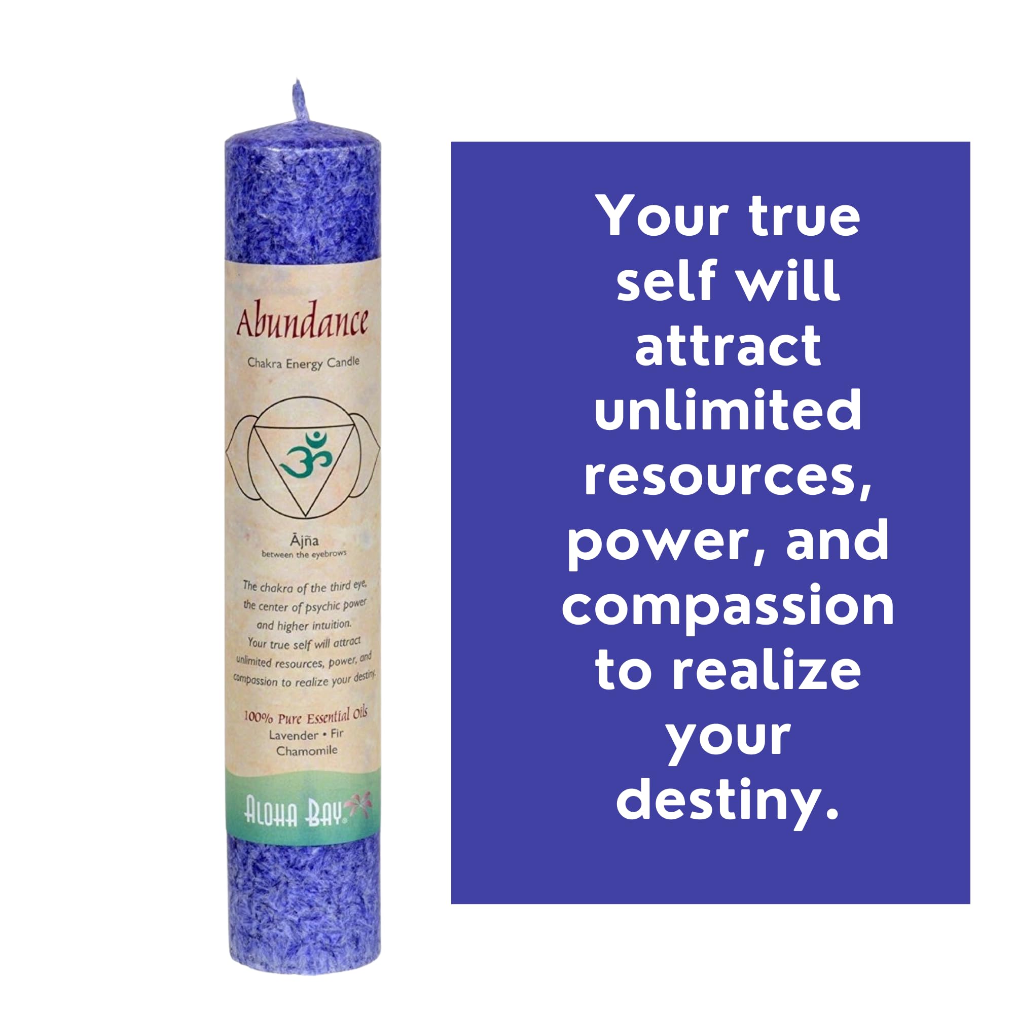 Aloha Bay Chakra Pillar Abundance Indigo Candle - Pack of 22 | Meditation, Yoga & Spiritual Healing Aromatherapy | Perfect for Home Decor, Relaxation & Gift Giving