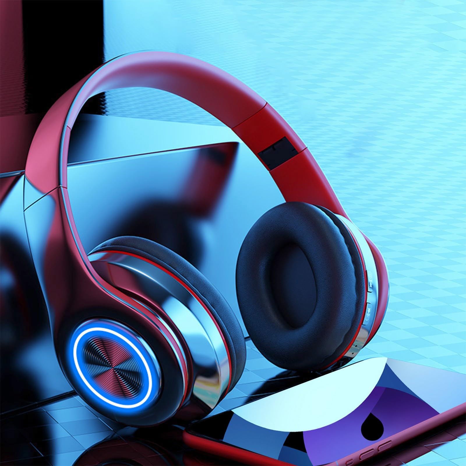 Premium Wireless Over-Ear Bluetooth Headphones with 5.0 Subwoofer - Noise Cancelling, Hi-Fi Sound & Hands-Free Calling - Perfect for Gaming, Music & Work from Home