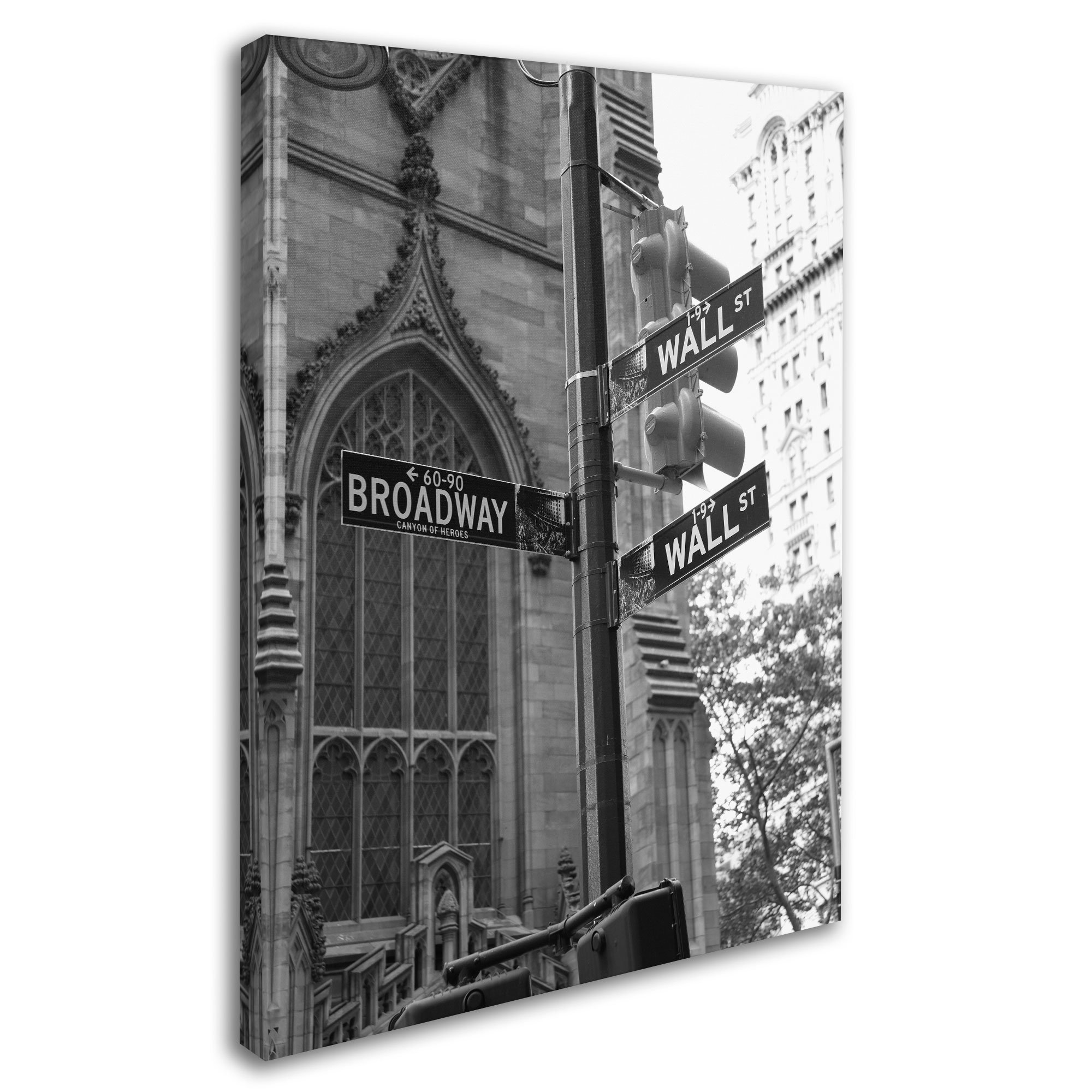 Chris Bliss Wall Street Signs Canvas Wall Art - 35x47 Inch Trademark Fine Art Print for Office & Home Decor | Modern Wall Decor for Living Room, Bedroom & Workspace