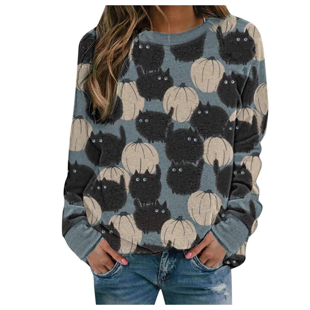 Halloween Pumpkin Shirt for Women - Vintage Graphic Long Sleeve Sweatshirt | Soft & Comfy Pullover T-Shirt | Perfect for Halloween Parties, Fall Outfits & Casual Wear