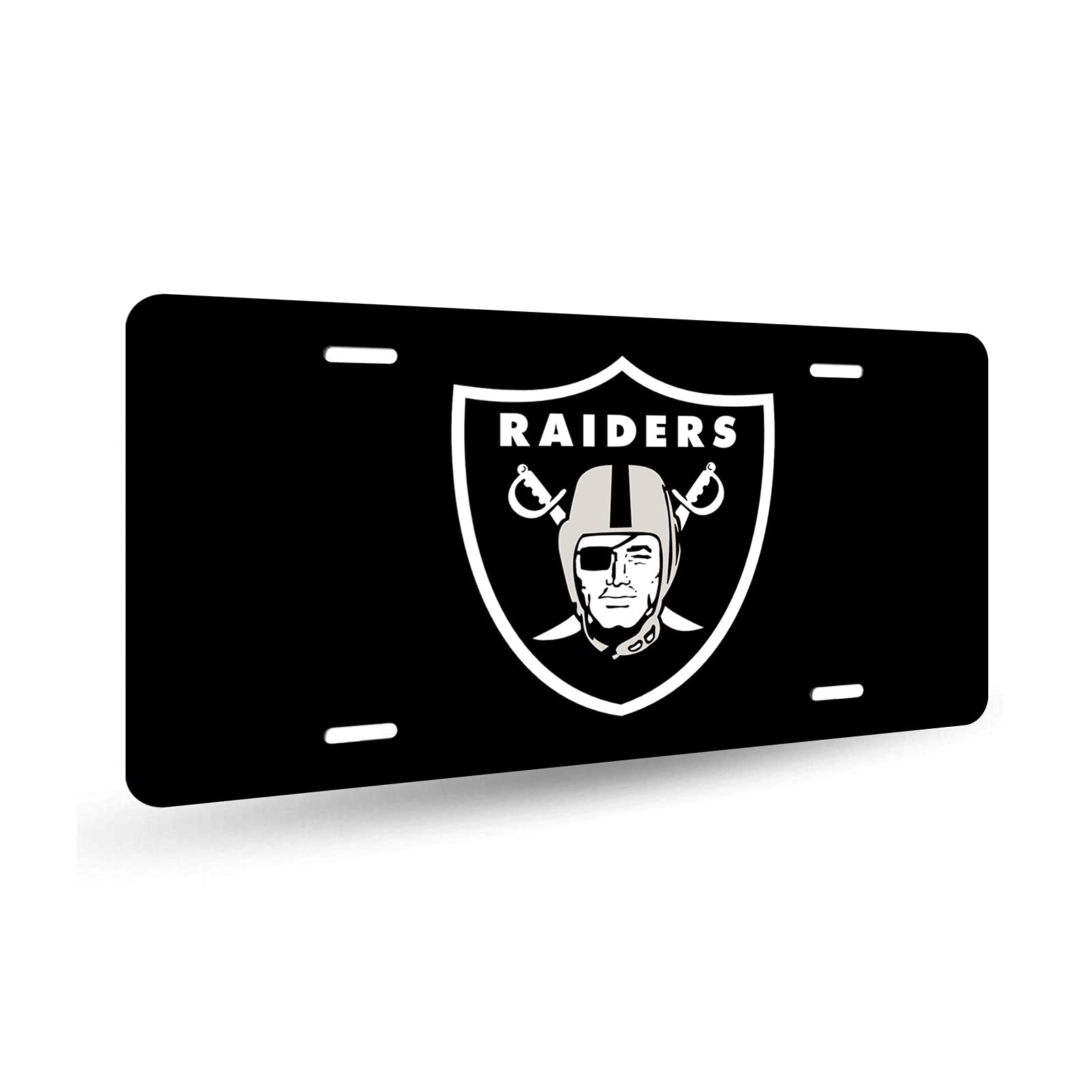 Oakland Raiders NFL Team License Plate Cover - Durable 12x6 Inch Aluminum Car Plate for Men, Women, Boys & Girls - Football Fan Accessories for Tailgating, Game Day & Car Decor