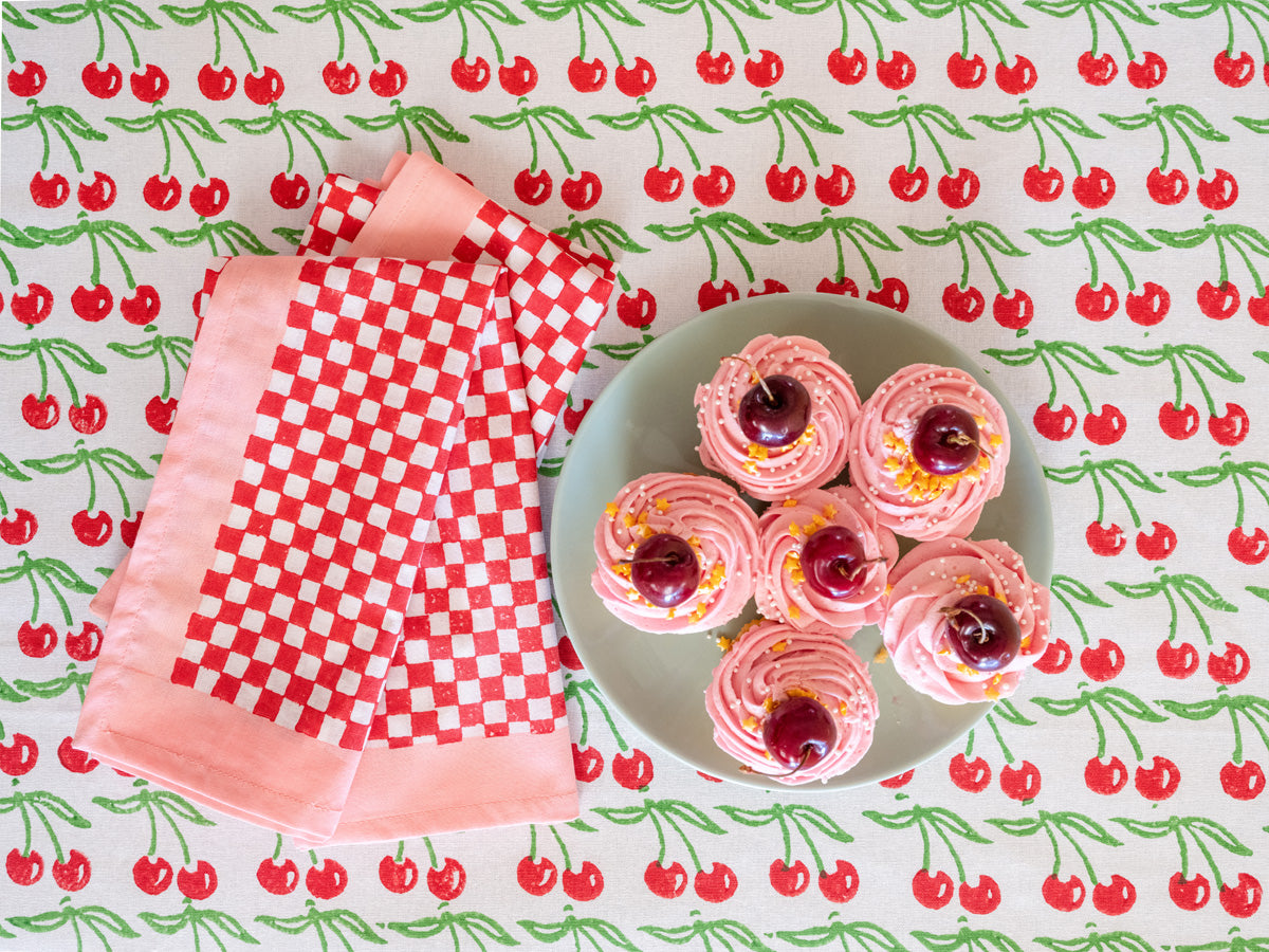 Premium Cherry Print Tablecloth - Elegant & Washable Dining Table Cover for Home, Restaurants & Outdoor Parties - Perfect for Holidays, Weddings & Daily Use