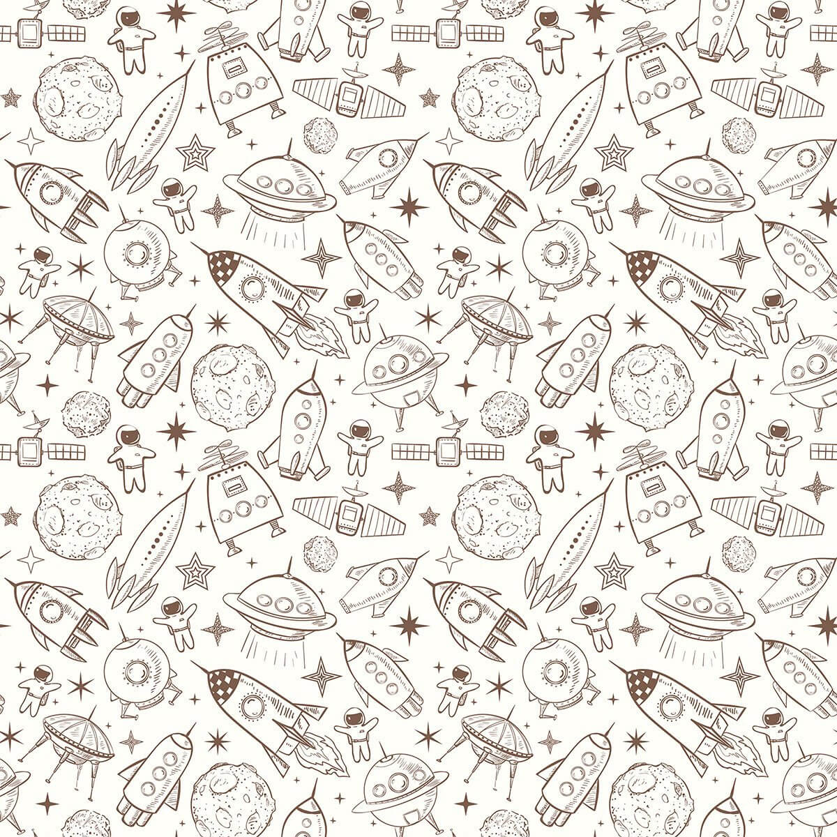 Tan Space Baby Peel and Stick Removable Wallpaper 2610 - Self-Adhesive Nursery Wall Decor for Kids Room, Bedroom & Nursery - Easy to Install & Remove