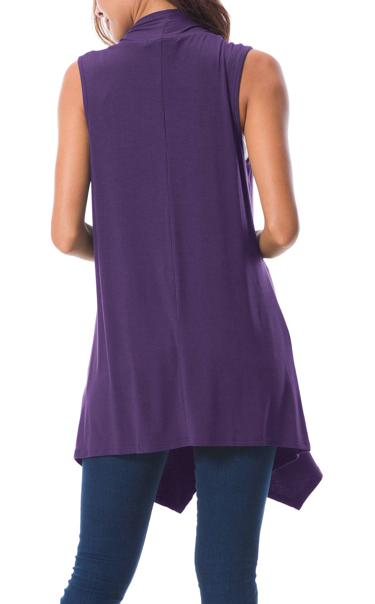 Urban CoCo Women's Lightweight Sleeveless Open Front Cardigan Vest - Summer Cool Cover-Up for Beach, Office & Casual Outings