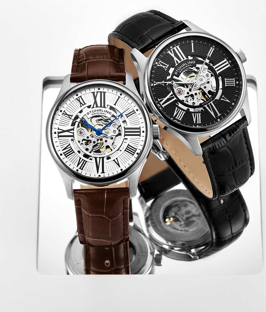 Atrium 3942 & 3942M Automatic 42mm Skeleton Watch for Men - Luxury Stainless Steel Mechanical Timepiece - Perfect for Business, Formal Events & Everyday Wear