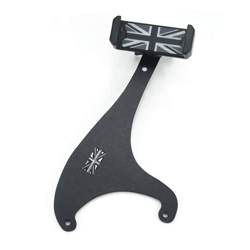 Heinmo Universal Rotatable Phone Holder for Car - Adjustable Clip Mount Compatible with iPhone 15/14/13, Samsung Galaxy S23/S22 (3.5-5.5 Inch Phones) - Perfect for MINI Cooper Countryman F60 2017-2020 Models - Black & Gray Union Jack Flag Design - Ideal for Road Trips, GPS Navigation & Hands-Free Driving