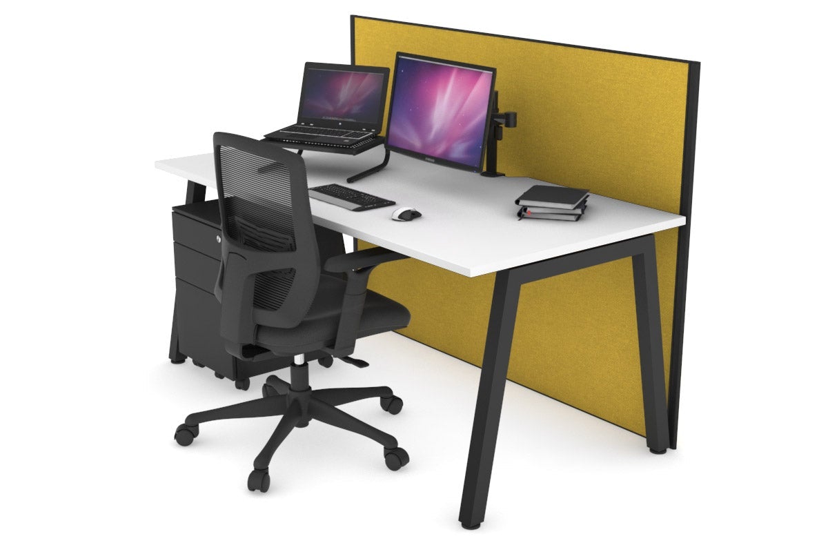 Horizon Quadro A Legs Office Desk - 1600L x 800W with Cable Management Scallop | Modern Workstation for Home Office, Study Room & Small Business Spaces