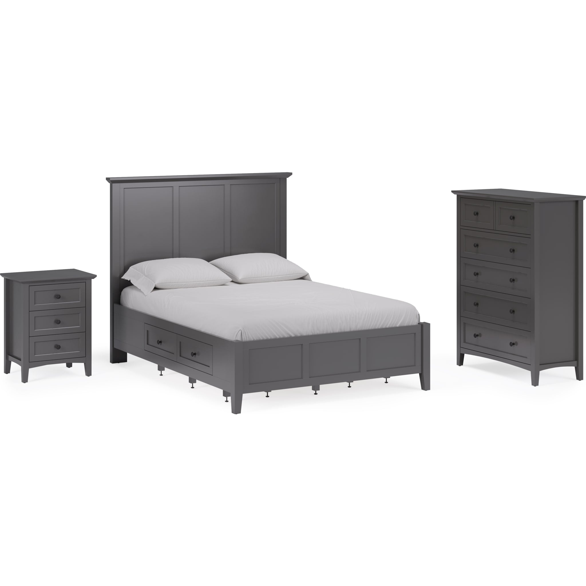 Grace 4-Drawer Storage Bed Frame with Platform Base - Raven Black - Space-Saving Bedroom Furniture for Small Apartments & Dorm Rooms