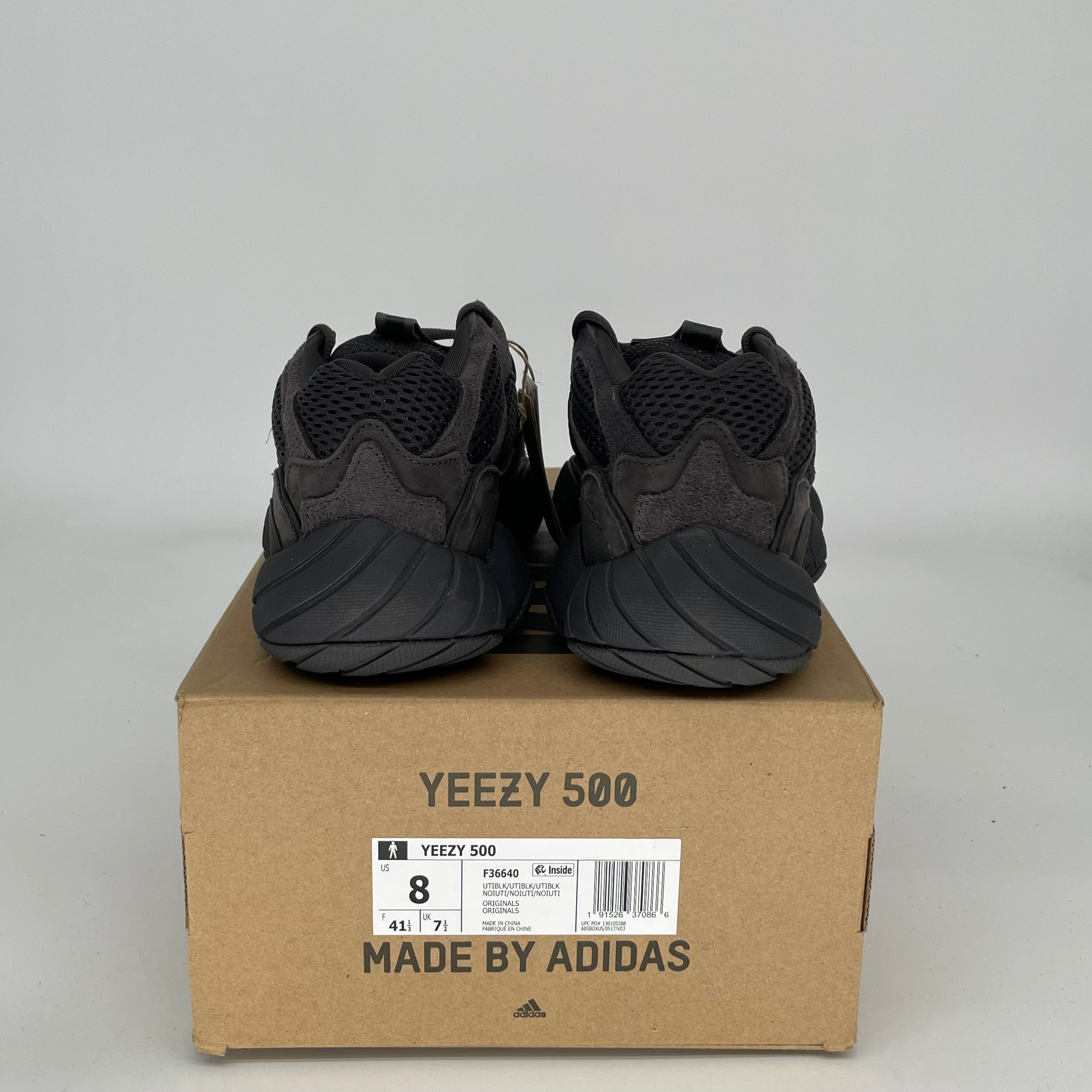 Adidas Yeezy 500 Utility Black Men's Sneakers Size 8 | F36640 | Comfortable Running Shoes for Casual Wear & Street Style