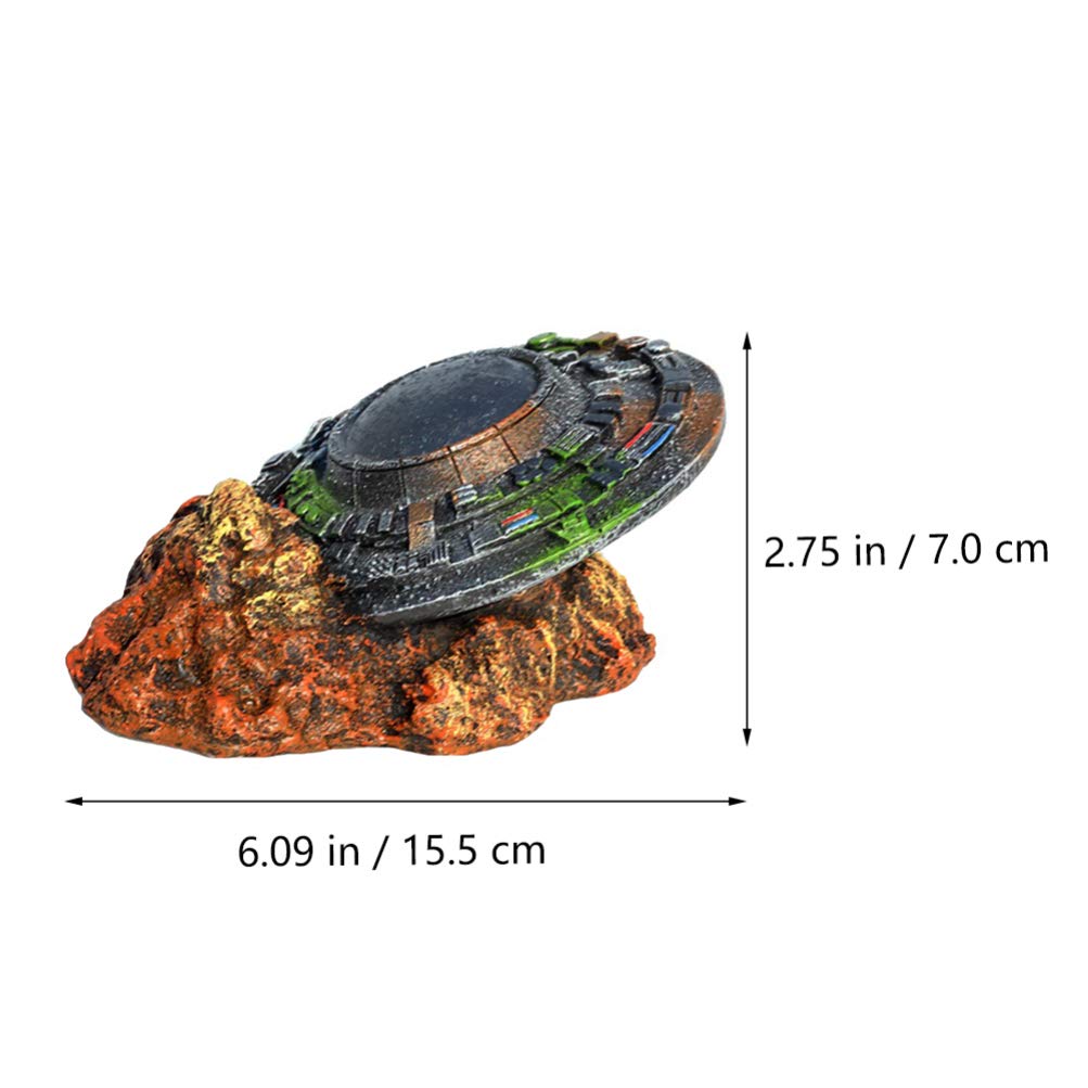 Hemobllo Resin Decor - 1Pc Chest Lizard Treasure Chest Sculpture, Animal Crawl Space Airplane UFO Decor, Sea Turtle Top Hat Figurine for Fish Tank & Home Decor | Perfect for Aquarium, Office Desk, and Gift Giving