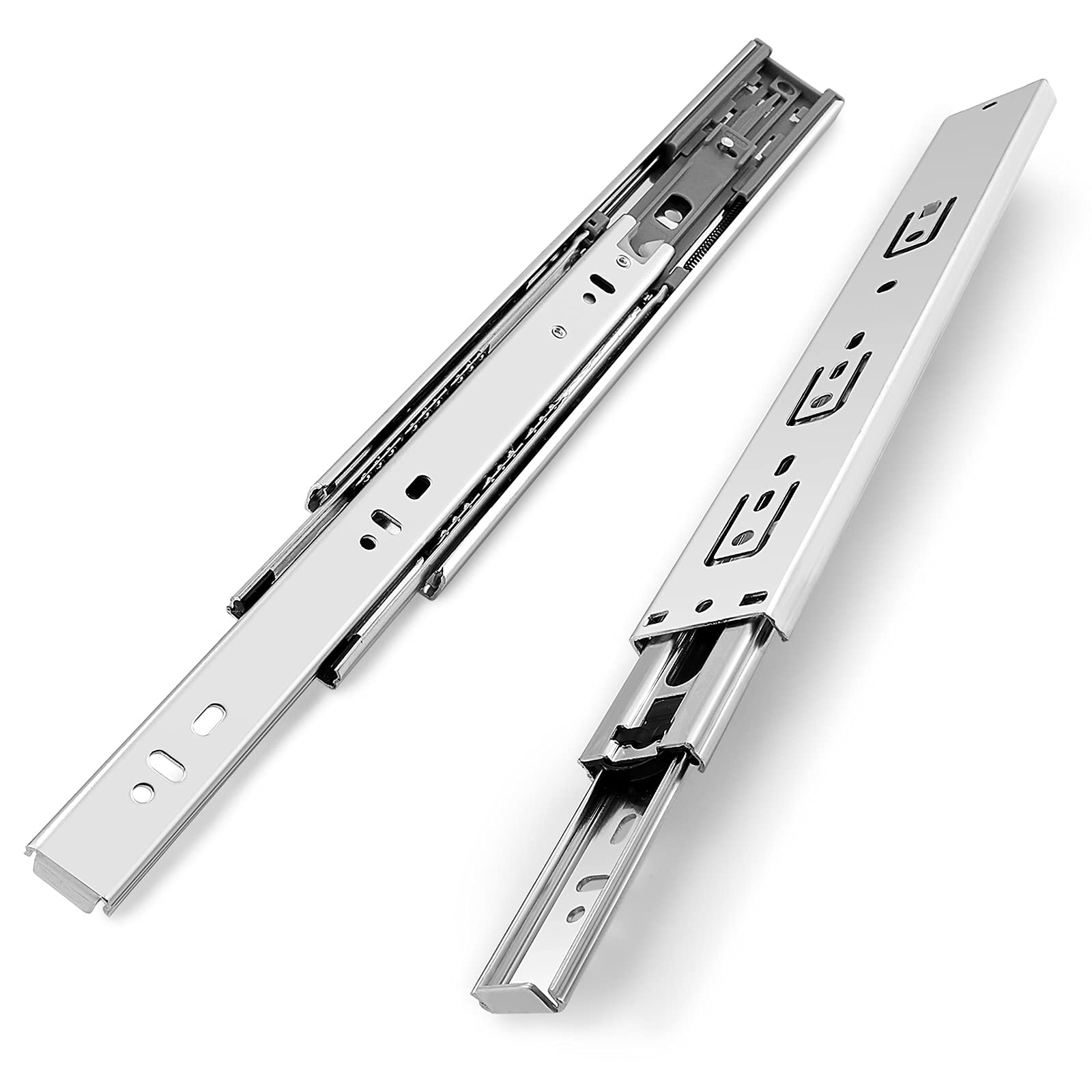 Gobrico 10 Pairs 18-inch Soft Close Ball Bearing Drawer Slides - Heavy Duty Side Mount Drawer Runners with 3-Folds Full Extension for Kitchen Cabinets, Dressers & Office Furniture