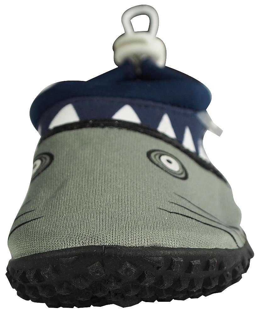 NORTY Wave Aqua Sock Kids Water Shoes - Quick-Dry Swim & Beach Shoes for Boys & Girls - Non-Slip Water Socks for Pool, Ocean & Outdoor Activities - Shark Design