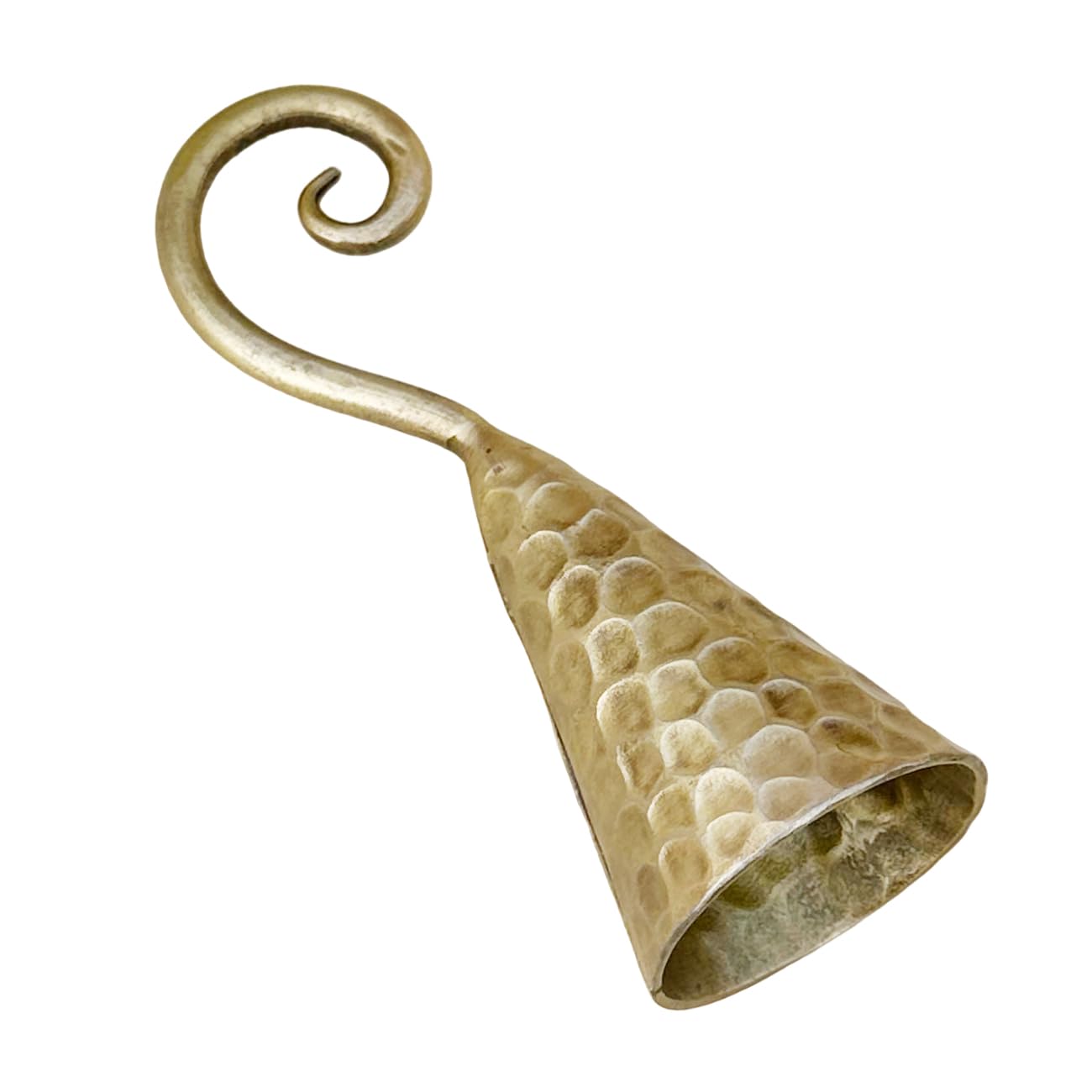Living Ideas Spiral Candle Snuffer - Hand Forged Medieval Bell Extinguisher with Antique Brass Finish - Hammered Metal Gift for Candle Lovers - Perfect for Home Decor, Wedding Centerpieces & Relaxation