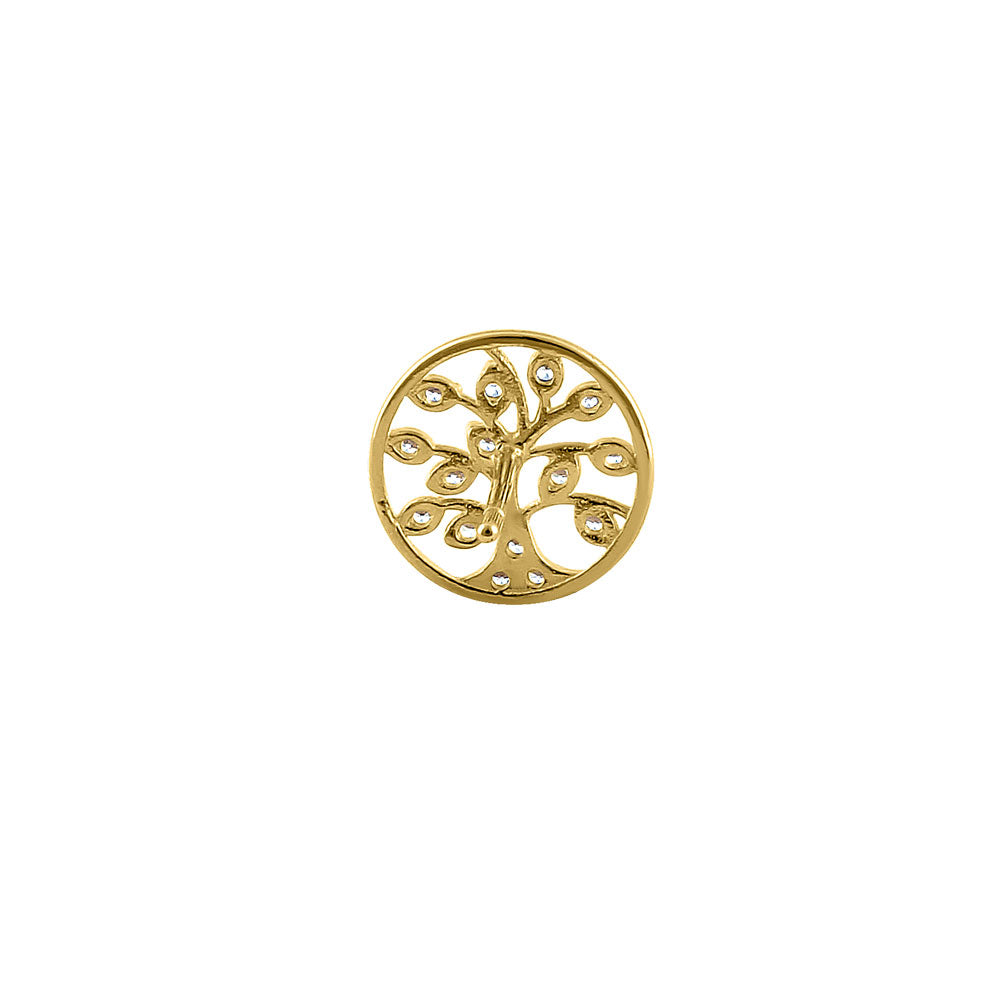 14K Yellow Gold Tree of Life CZ Stud Earrings for Women - Sparkling Cubic Zirconia Jewelry Gift for Birthday, Anniversary & Everyday Wear