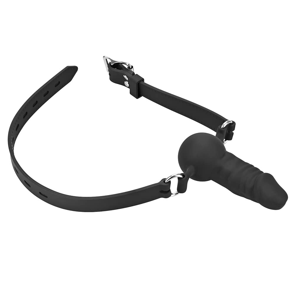 Adjustable Ball Gag with Leather Straps - SM Bondage Toy for Cosplay & Roleplay