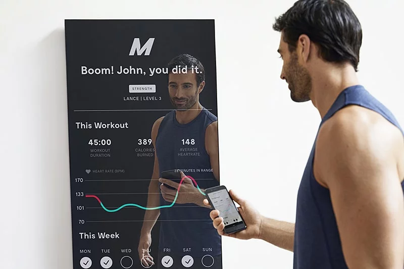 Smart Interactive Mirror Home Gym - Full Body Workout with Virtual Trainer & Real-Time Feedback | Perfect for Home Fitness, Yoga, and Personal Training Sessions