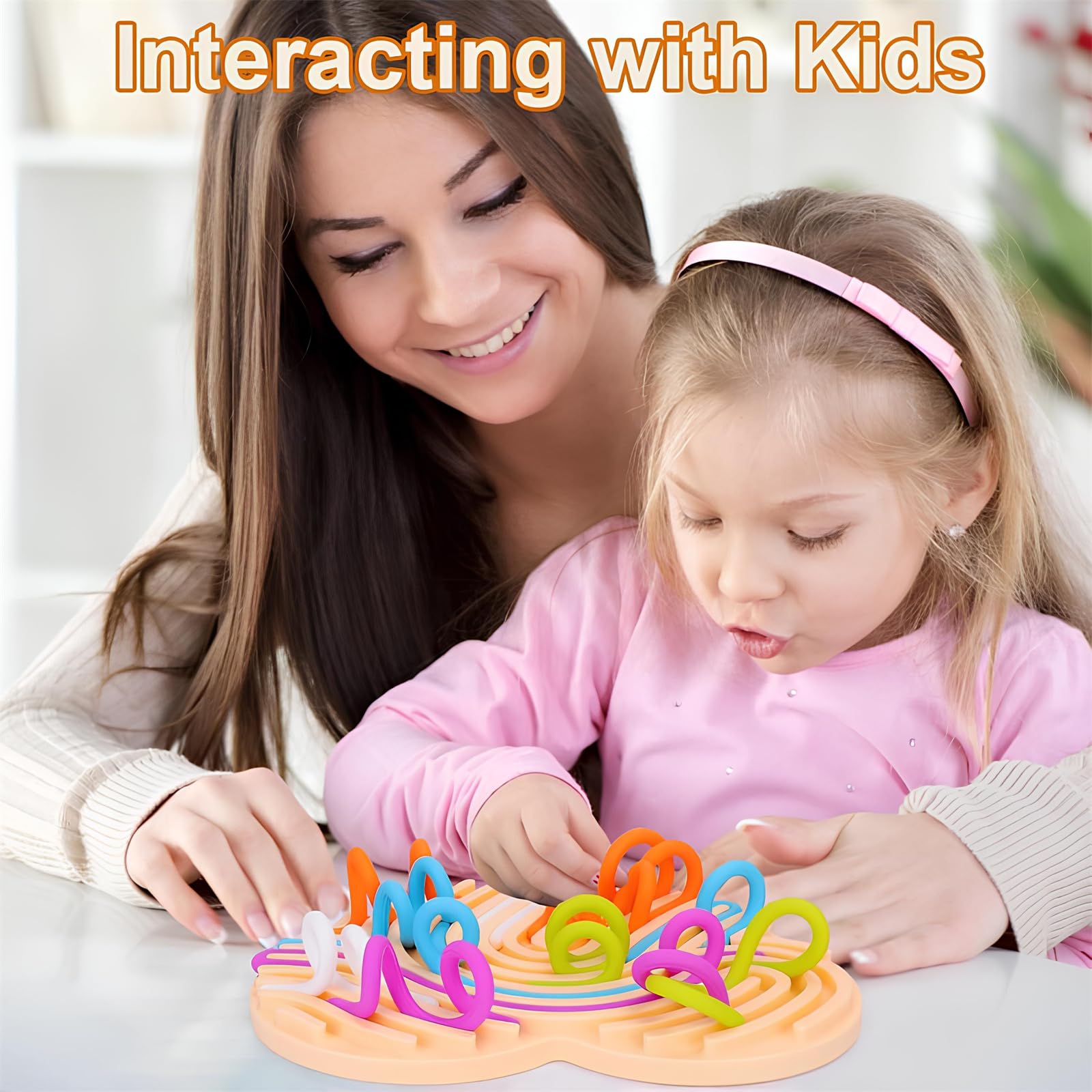 Sensory Fidget Toy for Kids & Adults - Stress Relief Travel Activity Board (Red) - Perfect for Calming & Focus
