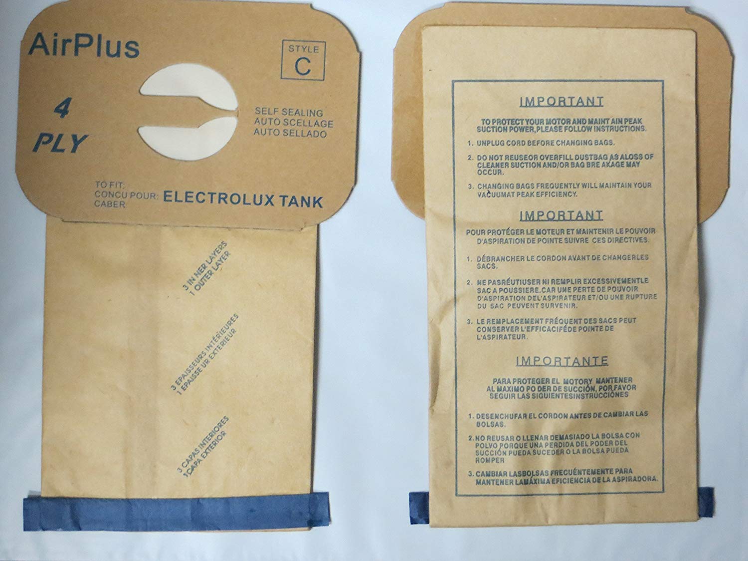 EnviroCare Replacement 4-Layer Filtration Vacuum Cleaner Dust Bags - Compatible with Electrolux Canister Style C (100 Pack) | HEPA Filter for Allergies & Pet Hair | Ideal for Home Cleaning & Dust Control