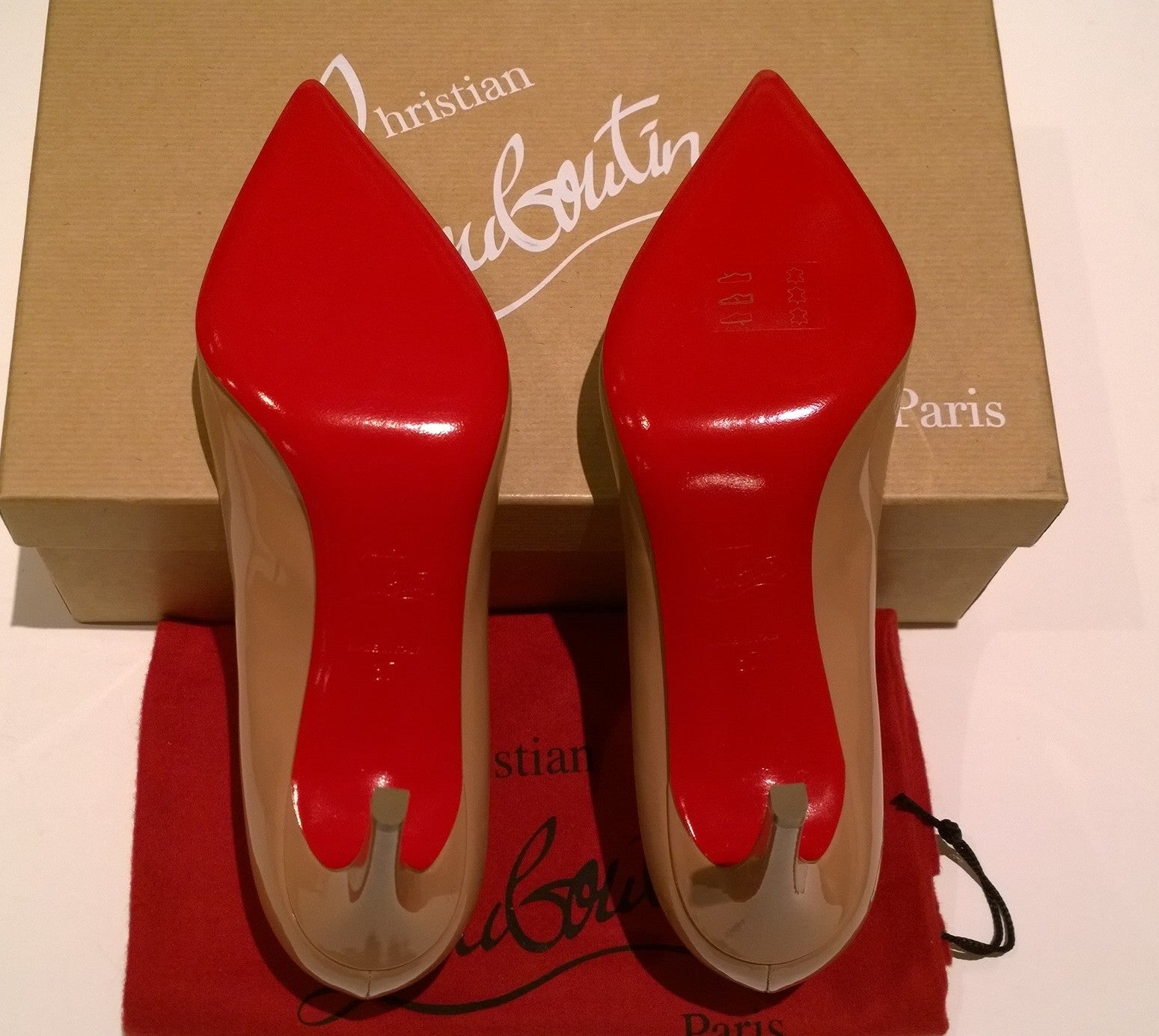 Christian Louboutin Pigalle 85mm Nude Patent Leather Pumps - Beige High Heels for Women | Perfect for Weddings, Parties & Evening Events
