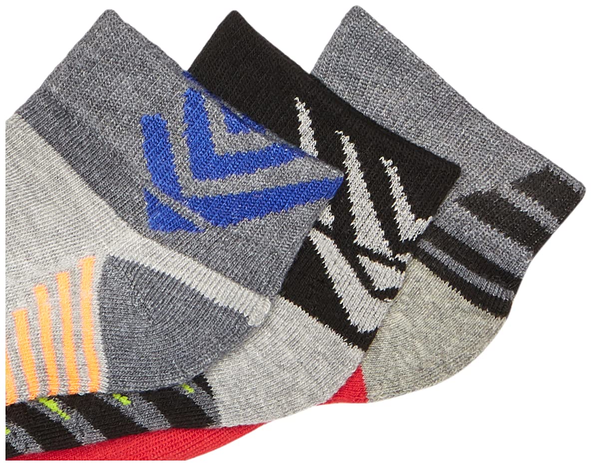 Jefferies Boys' Tech Sport Quarter Socks - 6 Pair Pack - Moisture Wicking Athletic Socks for Running, Basketball & Soccer - Kids' Performance Socks for Sports & Everyday Wear