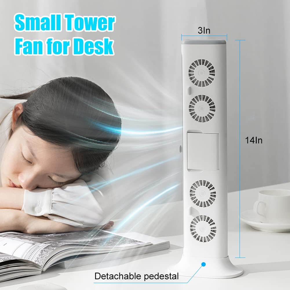 Clip On Computer Fan - Bladeless USB Desk Fan for Monitor & Laptop, Quiet Personal Cooling Fan for Office & Home Use, Compact Tower Fan for Flat/Curved Screens (Perfect for Workstations, Gaming Setups & Hot Summer Days)