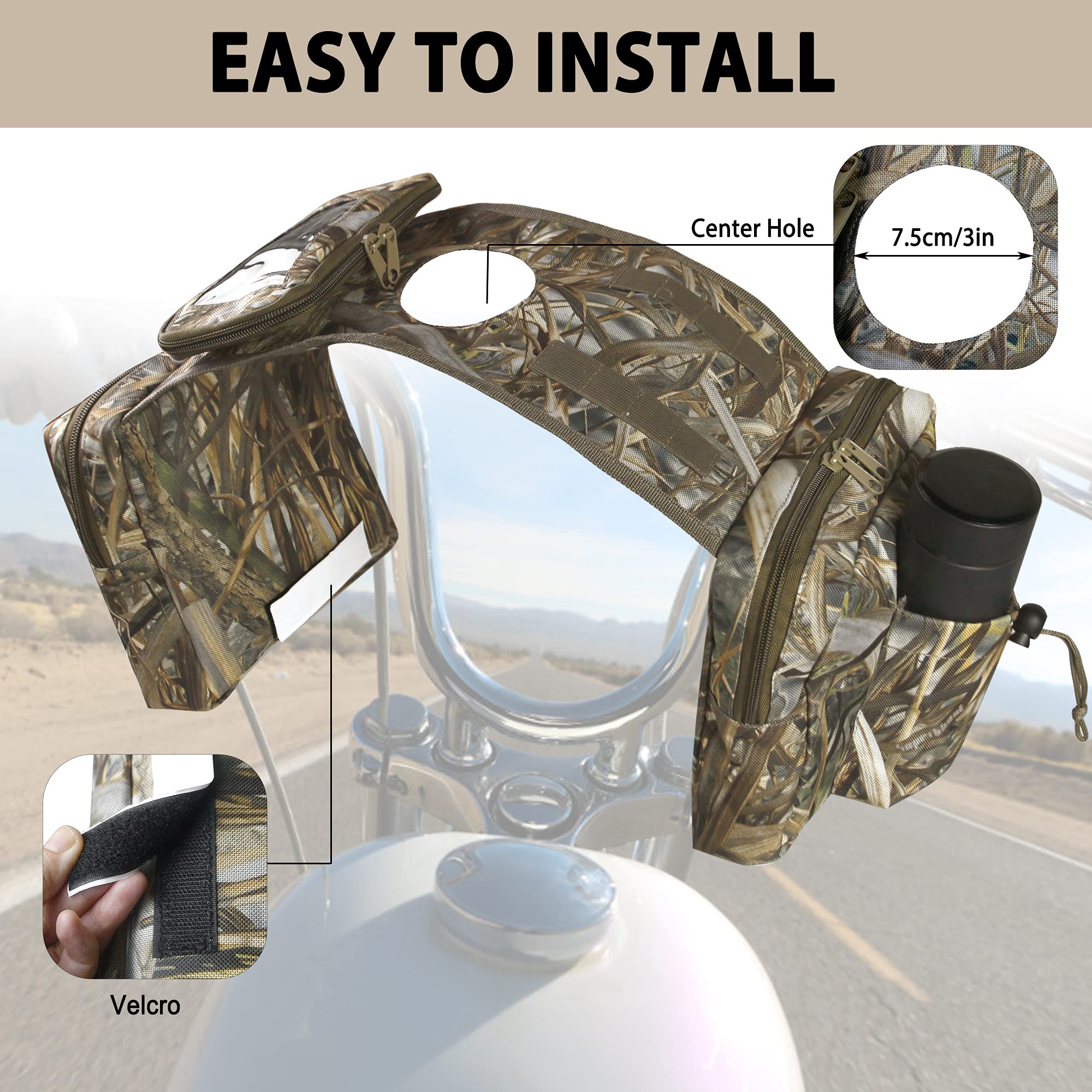 MYDAYS ATV Saddle Bag - Waterproof Cargo Storage Bag for ATV, UTV, Snowmobile & Motorcycle - Camouflage Design - Perfect for Off-Road Adventures, Hunting & Outdoor Riding Gear Accessories