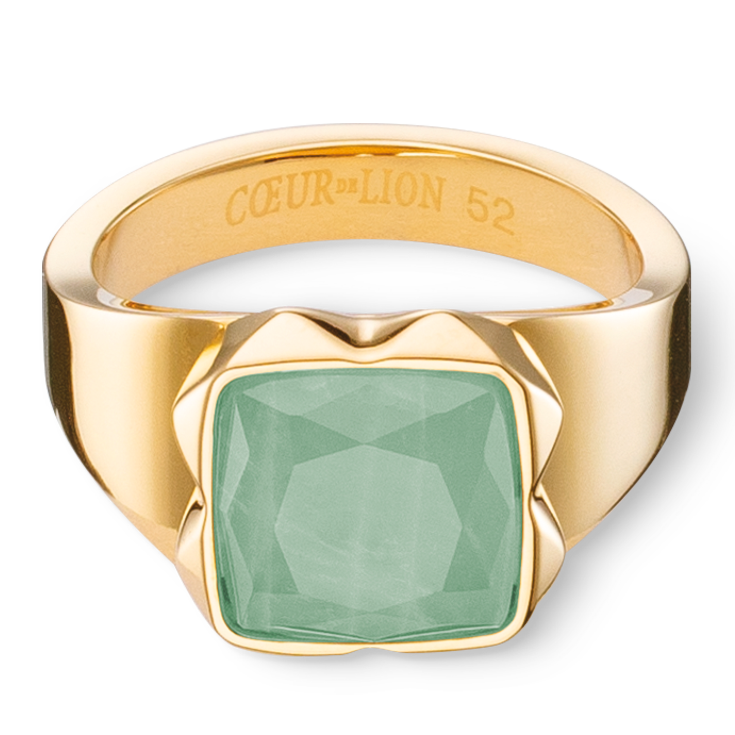 Square Aventurine Gold Green Ring Spikes - Elegant Crystal Jewelry for Women, Boho Chic Accessories for Parties, Weddings & Everyday Wear