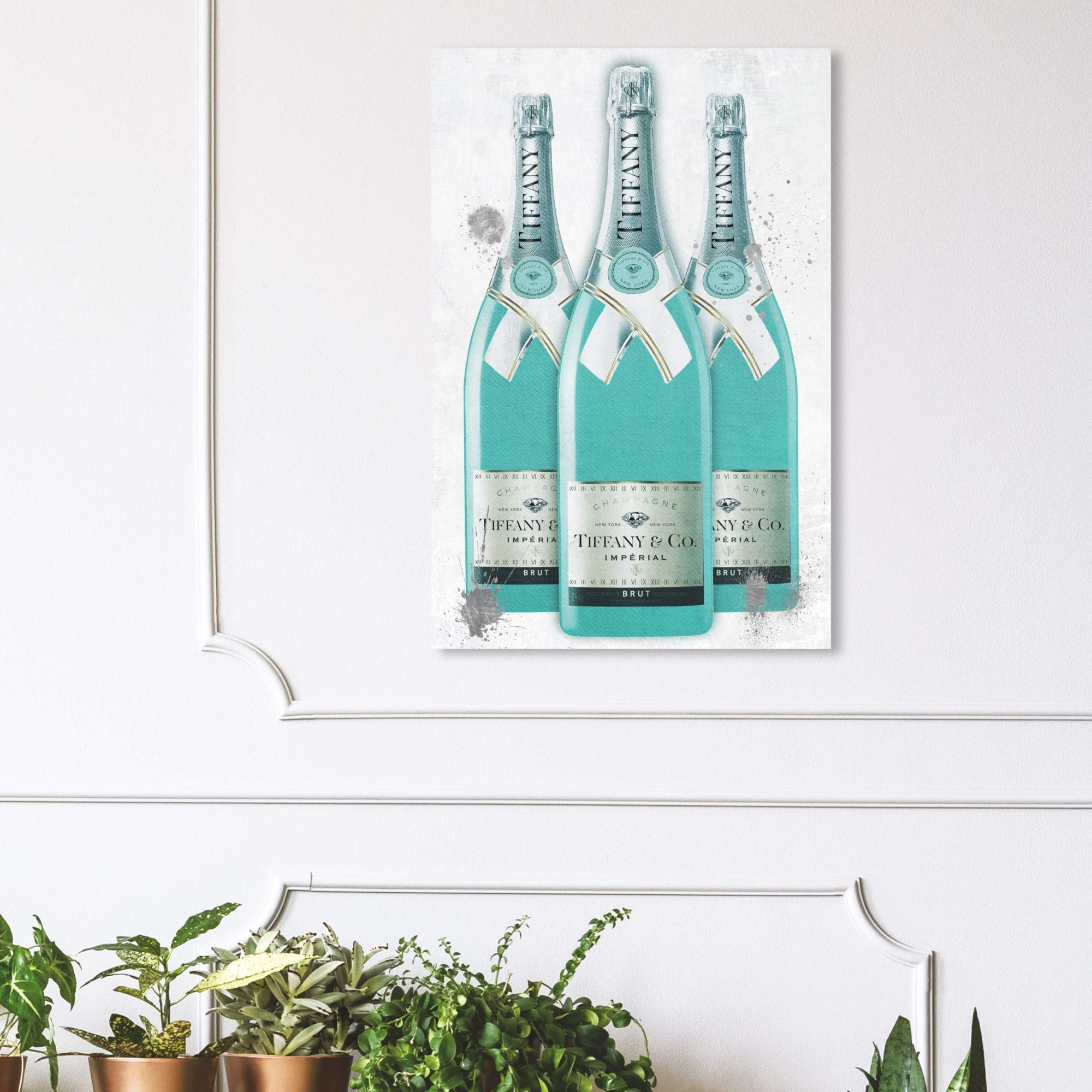 Oliver Gal Artist Co. Fashion & Glam Wall Art Canvas Print - 'Diamonds & Bubbles Champagne' Decor for Living Room, Bedroom & Office | Luxury Home Decor & Gift Idea