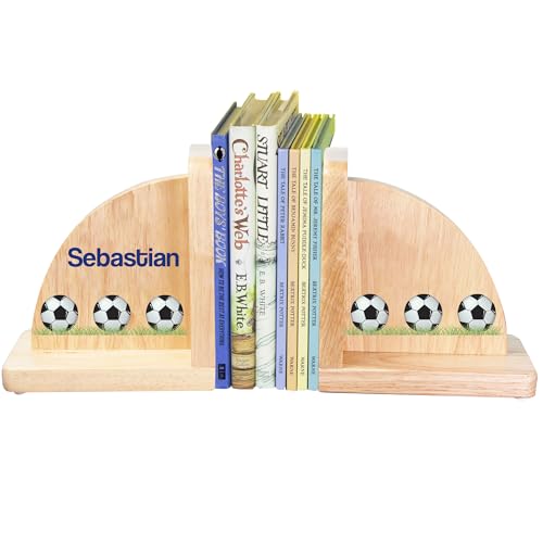 Soccer Balls Natural Wooden Bookends