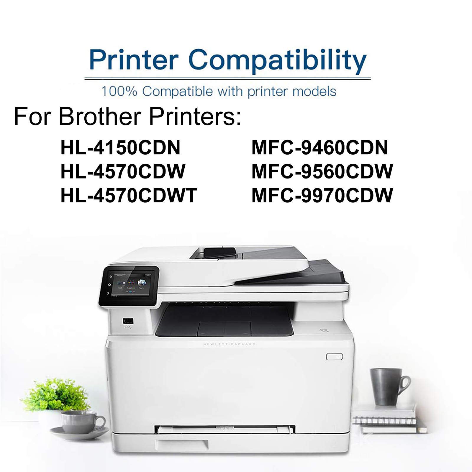 5-Pack (2BK+C+Y+M) High Capacity TN315 Compatible Toner Cartridge for Brother HL-4570CDWT, MFC-9460CDN, MFC-9560CDW Printers - Replacement for TN315BK, TN315C, TN315Y, TN315M - Ideal for Office & Home Printing Needs