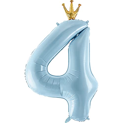 Number 4 With Crown Balloon