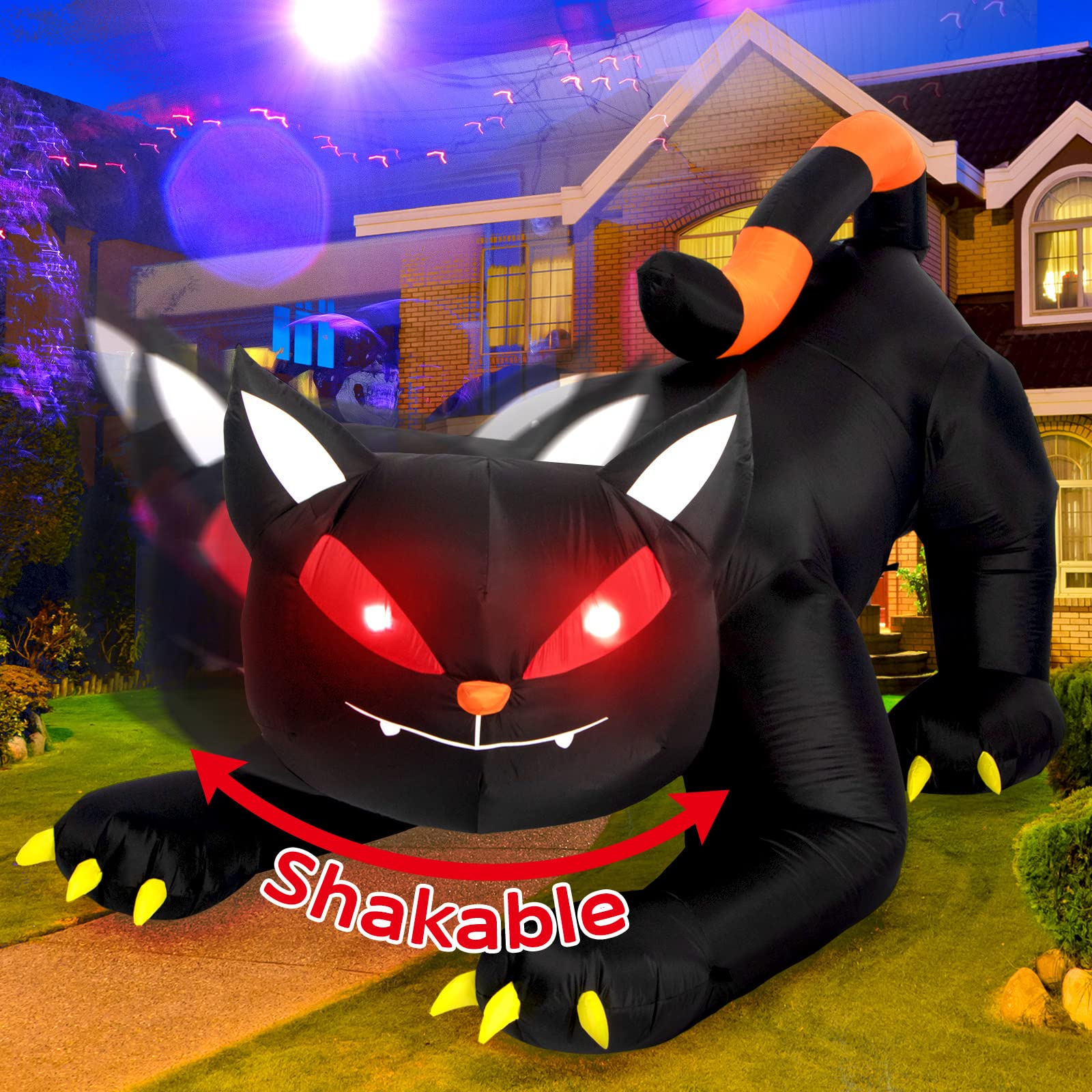 TOLOCO 7 FT Inflatable Halloween Decorations with LED Lights - Spooky Outdoor Yard Decor for Halloween Party