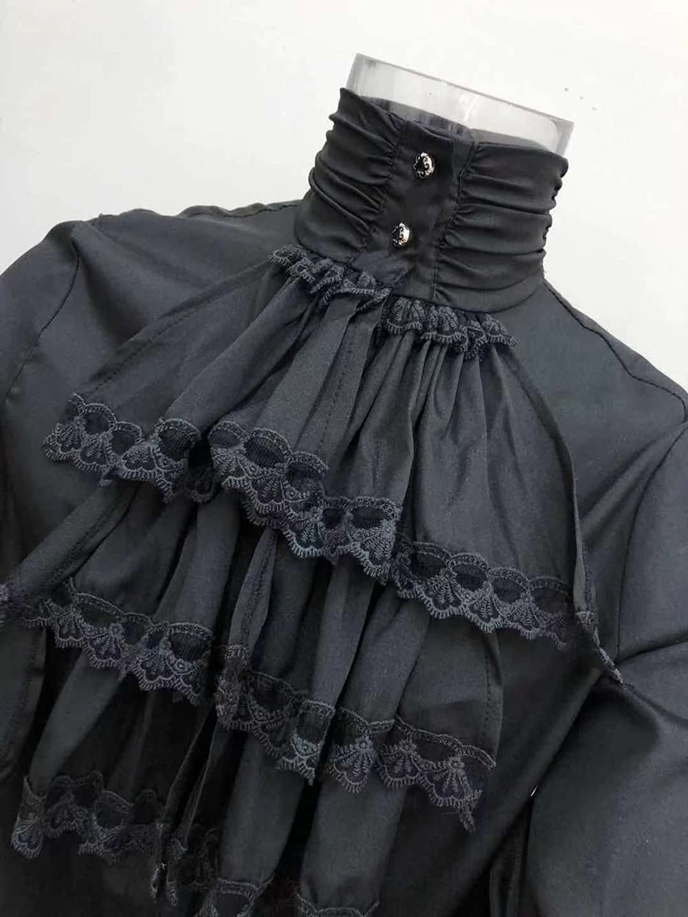 Men's Pirate Vampire Shirt - Renaissance Victorian Gothic Costume Top for Halloween, Cosplay & Medieval Themed Parties | Premium Long Sleeve Lace-Up Blouse