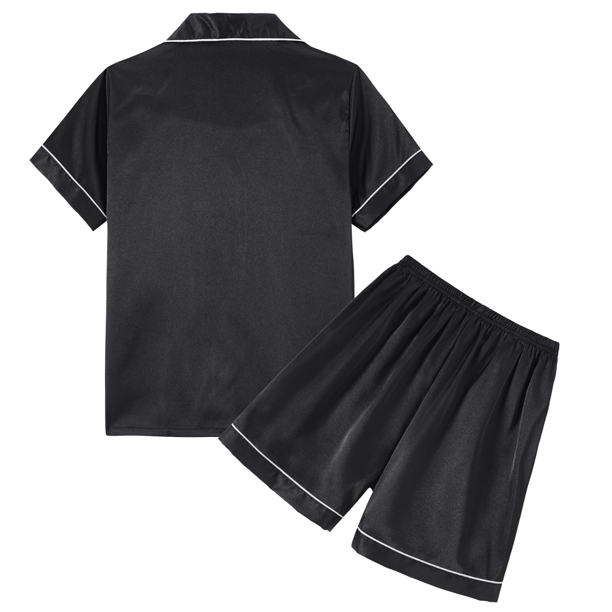 Kids Unisex Summer Pajama Sets - Short Sleeve & Shorts Silky Sleepwear for Boys and Girls | Comfortable Button Down Loungewear for Bedtime & Sleepovers